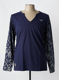 Tricou croială dreaptă mâneci lungi albastru HOPENLIFE homme