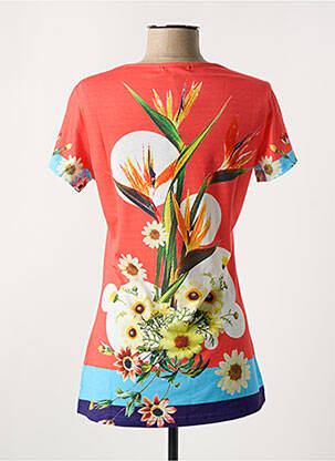 Tricou elasticitate mâneci scurte portocalie ZELIA femeie