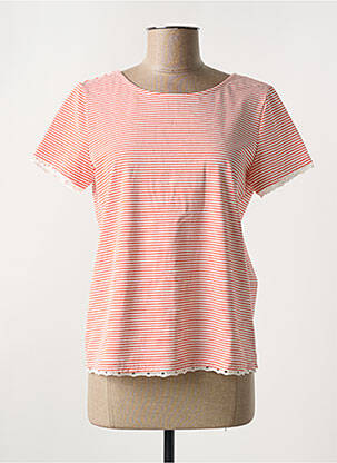 Tricou elasticitate mâneci scurte portocalie CERISE BLUE femeie