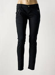 Pantalon slim țesătură poplin mărime normală negru ROSE PLAYER femme