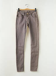 Pantalon slim țesătură poplin mărime normală maro R.DISPLAY femme