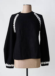 Pulover guler rotund mâneci lungi negru NOTSHY femme