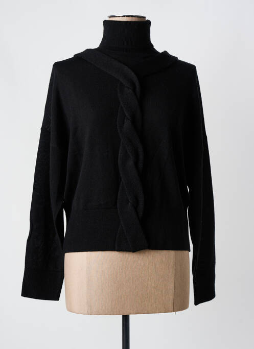 Pulover cu guler înalt negru HICH USE femeie