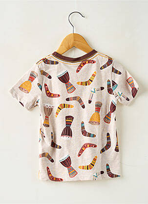 Tricou croială dreaptă mâneci scurte maro BOBOLI băiat
