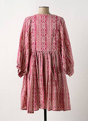 Rochie scurtă croială fluidă mâneci 3/4 roz MOLLY BRACKEN femeie