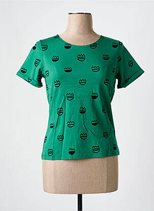 Tricou imprimeu fantezie mâneci scurte verde MAR E SOL femeie