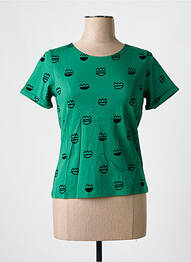 Tricou imprimeu fantezie mâneci scurte verde MAR E SOL femeie