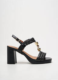 Sandale/pantofi decupați țesătură satinată toc de 7 la 9 cm negru MARIAMARE femme
