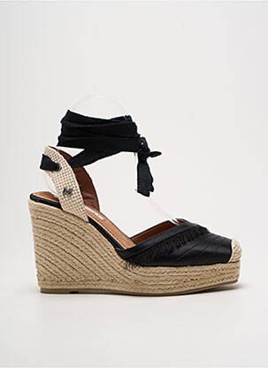 Espadrile țesătură satinată toc înalt de 10cm și mai mult negru MARIAMARE femeie