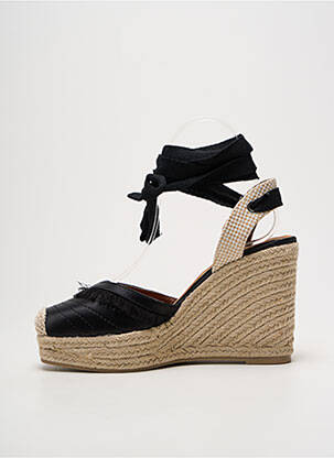Espadrile țesătură satinată toc înalt de 10cm și mai mult negru MARIAMARE femeie