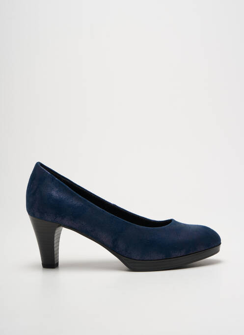 Pantofi cu toc țesătură satinată toc de 7 la 9 cm albastru MARCO TOZZI femme