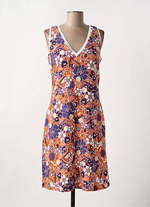 Rochie midi imprimeu floral fără mâneci portocalie MERI & ESCA femeie