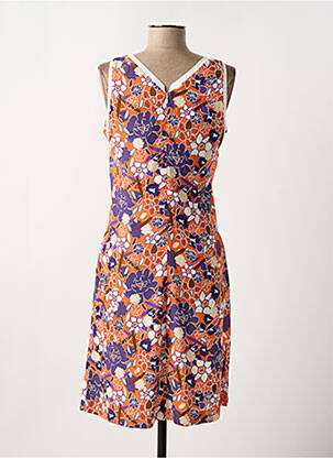 Rochie midi imprimeu floral fără mâneci portocalie MERI & ESCA femeie
