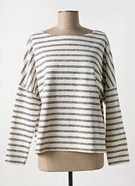 Pulover guler rotund mâneci lungi alb ROYAL MER femme