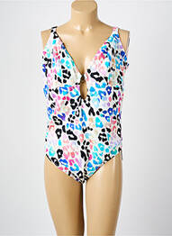 Costum de baie dintr-o singură piesă efect material satinat sutien balconet cu decolteu înalt bej ELOMI femme