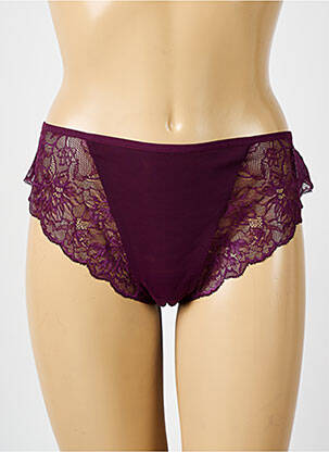 Tanga efect material satinat violet ELOMI femeie
