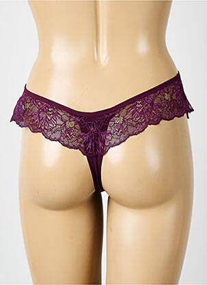 Tanga efect material satinat violet ELOMI femeie