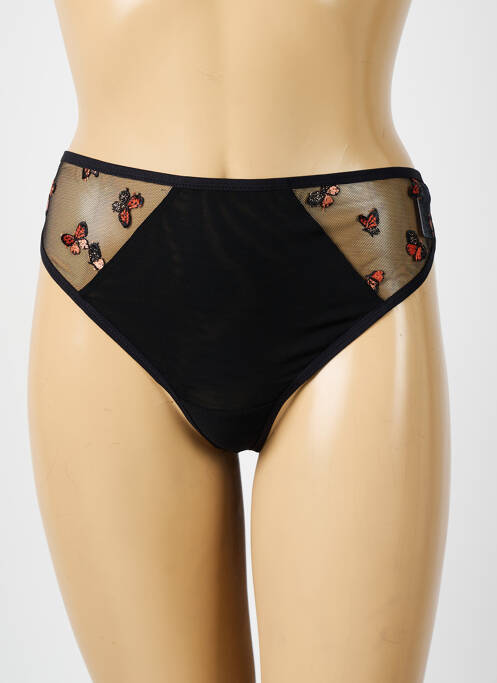 Șnur efect material satinat negru ELOMI femme