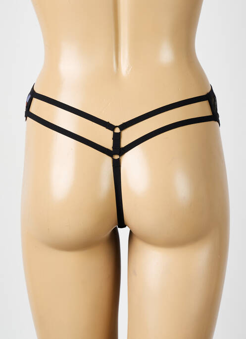 Șnur efect material satinat negru ELOMI femme