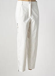 Pantalon 7/8 țesătură poplin mărime normală alb OLSEN femme