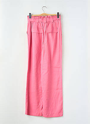 Pantalon drept țesătură poplin talie înaltă roz C'EST BEAU LA VIE femeie
