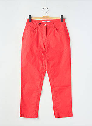 Pantalon 7/8 țesătură poplin mărime normală roșu ÉTYMOLOGIE femeie