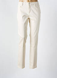 Pantalon slim țesătură poplin mărime normală bej MORGAN femme