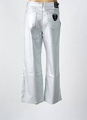 Pantalon larg închidere cu fermoar sub clapetă cu nasturi mărime normală argintiu DENIM LIFE femeie