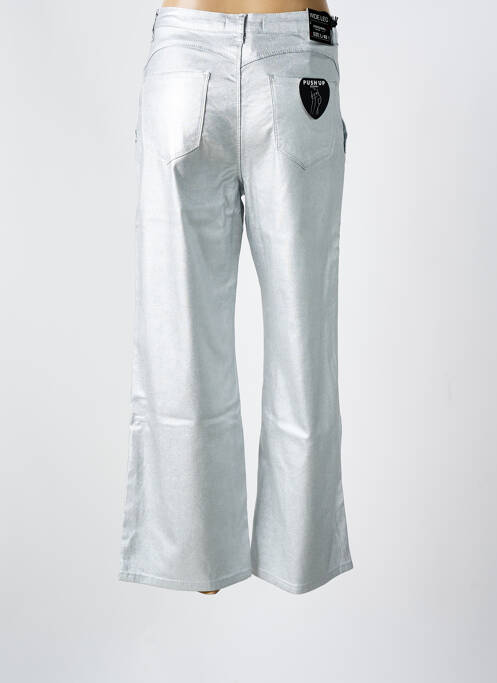 Pantalon larg argintiu DENIM LIFE femeie