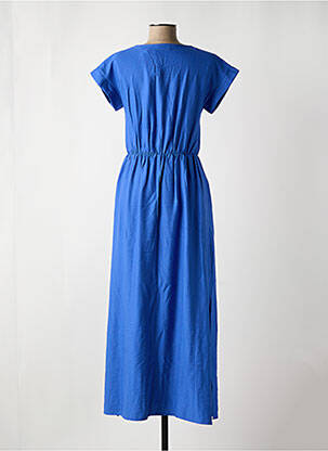 Rochie lungă mâneci scurte mâneci scurte albastru C'EST BEAU LA VIE femeie