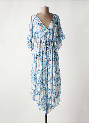Rochie midi imprimeu floral mâneci 3/4 albastru BROADWAY femeie