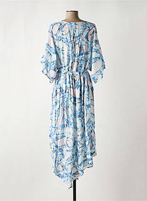 Rochie midi imprimeu floral mâneci 3/4 albastru BROADWAY femeie