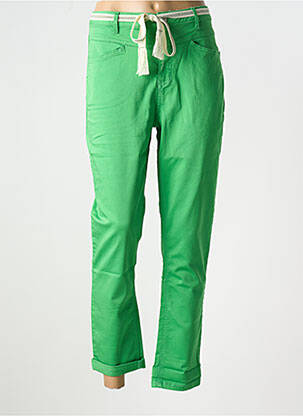 Pantalon drept elasticitate mărime normală verde GEISHA femeie