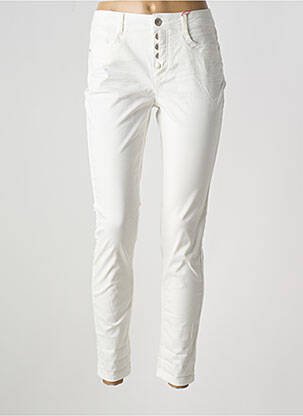 Pantalon slim țesătură poplin mărime normală alb STREET ONE femeie
