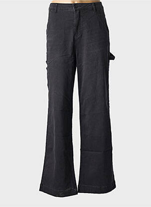 Pantalon evazat închidere cu fermoar sub clapetă cu nasturi negru GEISHA femeie