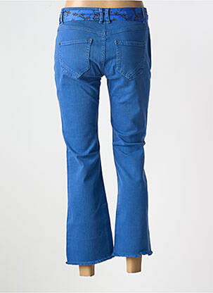 Pantalon 7/8 închidere cu fermoar sub clapetă cu nasturi albastru FREEMAN T.PORTER femeie