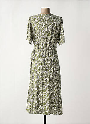 Rochie midi imprimeu fantezie mâneci scurte verde FREEMAN T.PORTER femeie