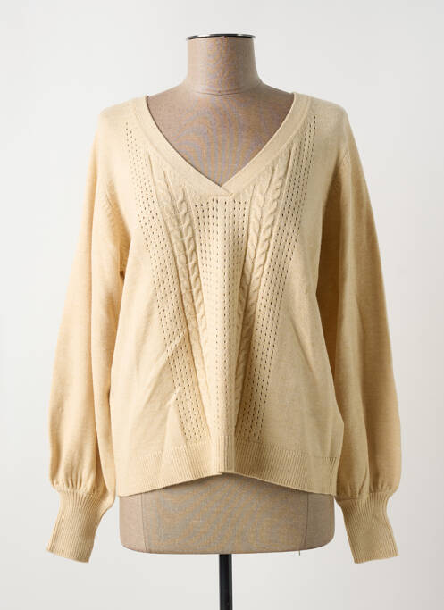 Pulover bej ICHI femeie