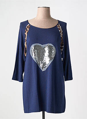 Tricou mâneci 3/4 mâneci 3/4 albastru ALAIN MURATI femeie