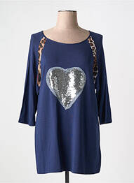 Tricou mâneci 3/4 mâneci 3/4 albastru ALAIN MURATI femeie