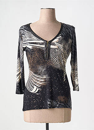 Tricou mâneci 3/4 mâneci 3/4 negru VANGO femeie