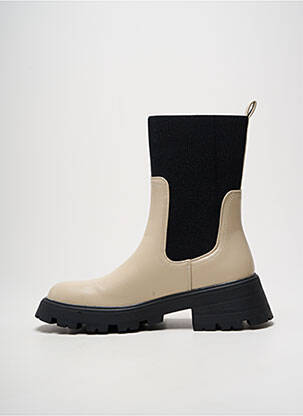 Botine/ghete toc mic toc de 4 la 6 cm bej LPB femeie