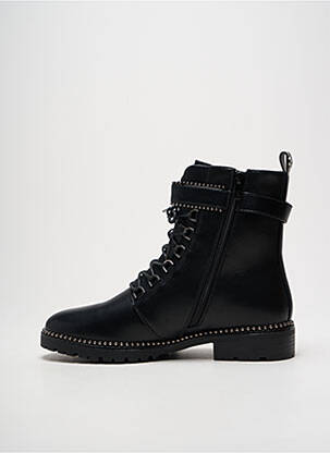 Botine/ghete material neted toc plat până la 3 cm negru LPB femeie