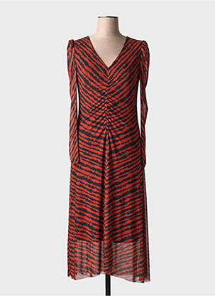 Rochie midi mâneci lungi mâneci lungi portocalie ICHI femeie