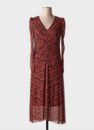 Rochie midi mâneci lungi mâneci lungi portocaliu ICHI femeie