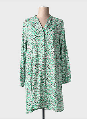 Rochie midi imprimeu fantezie mâneci lungi verde B.YOUNG femeie