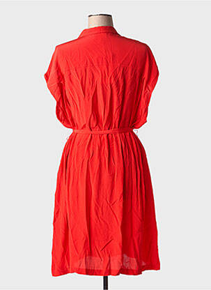 Rochie midi croială fluidă mâneci scurte roșu ARTLOVE femeie