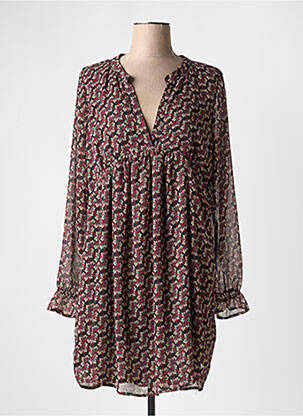 Rochie midi imprimeu fantezie mâneci lungi negru LPB femeie