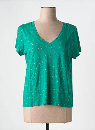 Tricou imprimeu fantezie mâneci scurte verde ARTLOVE femeie