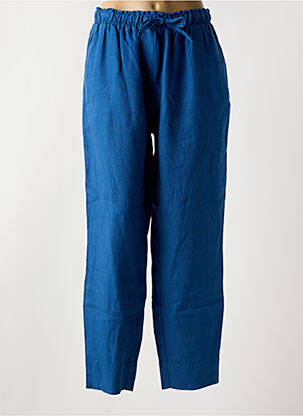 Pantalon drept țesătură crep talie înaltă albastru MAT DE MISAINE femeie